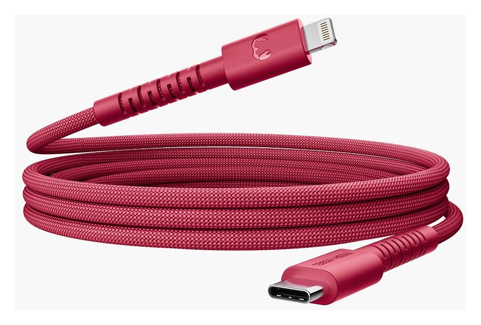 FlexWave Rundkabel Lightning auf USB C Männlich 2 m  (Rot) 