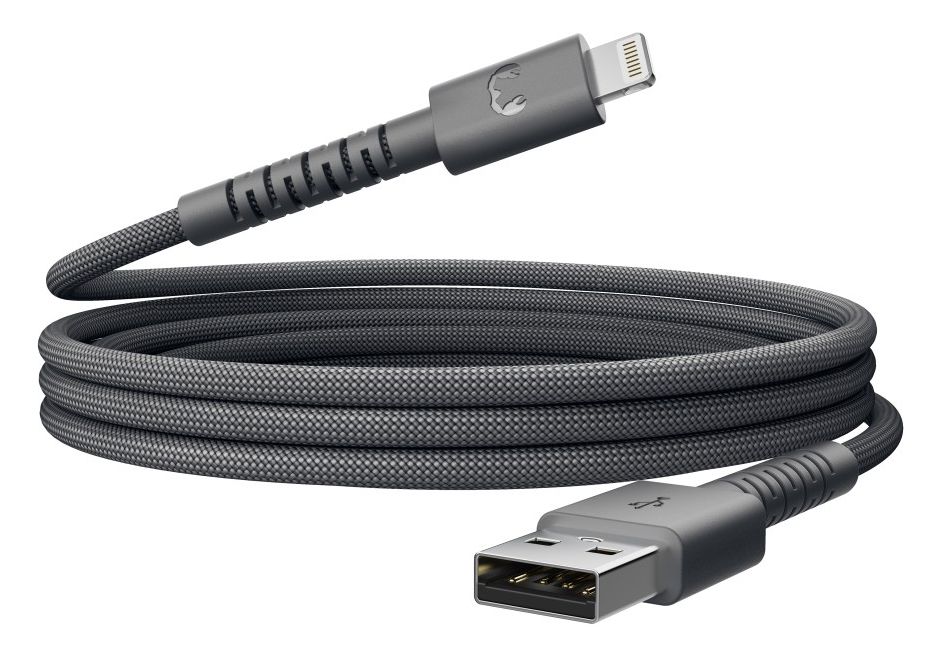 FlexWave Rundkabel Lightning auf USB A Männlich 2 m  (Grau) 
