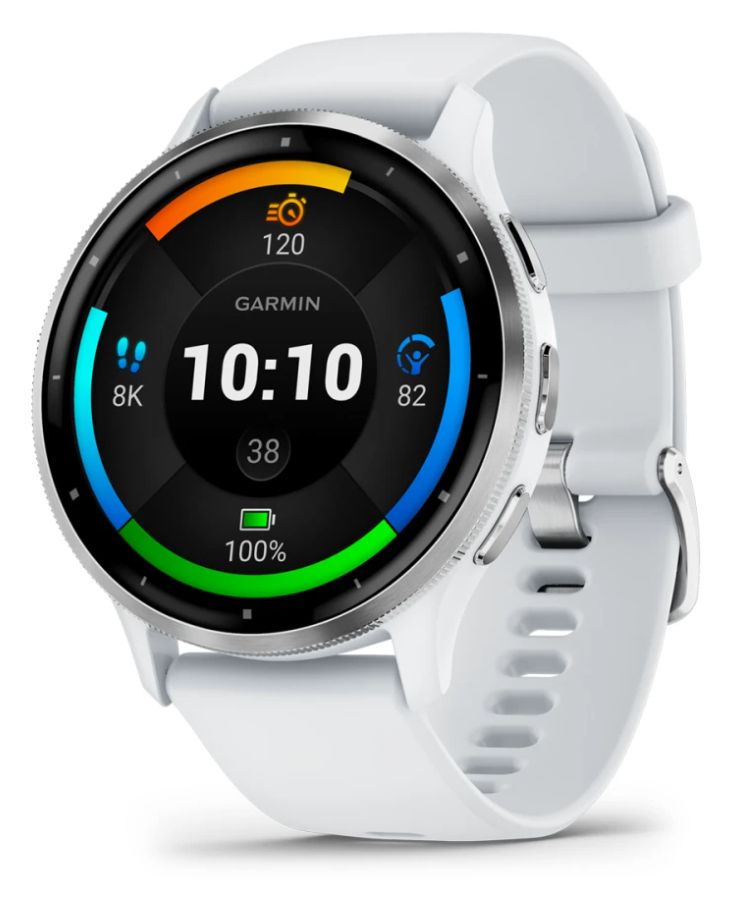 Venu 3 Digital 45 mm Smartwatch Rund  (Silber, Weiß) 
