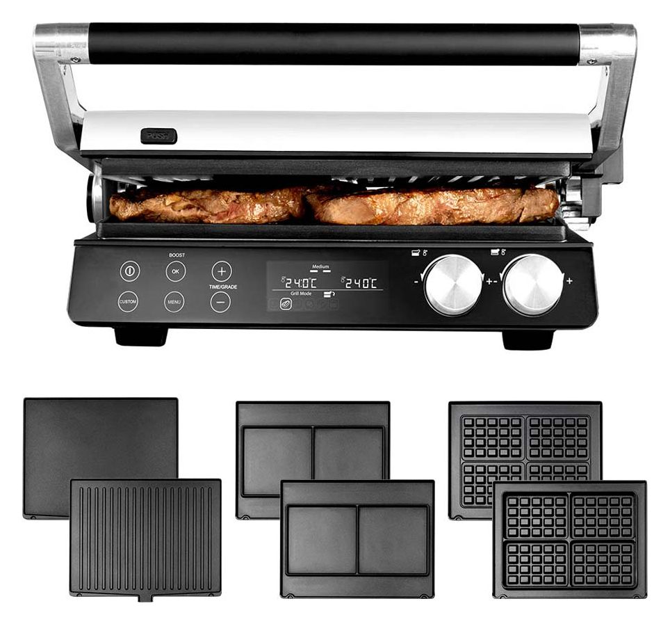 42423 Gourmet Multigrill BBQ Pro Smart 2400 W mit 220 x 290 mm Fläche  (Schwarz, Edelstahl) 