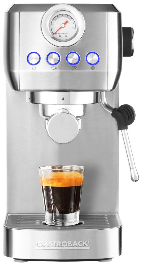 42721 Design Espresso Piccolo Pro Siebträger Kaffeemaschine 15 bar 1350 W (Schwarz, Edelstahl) 