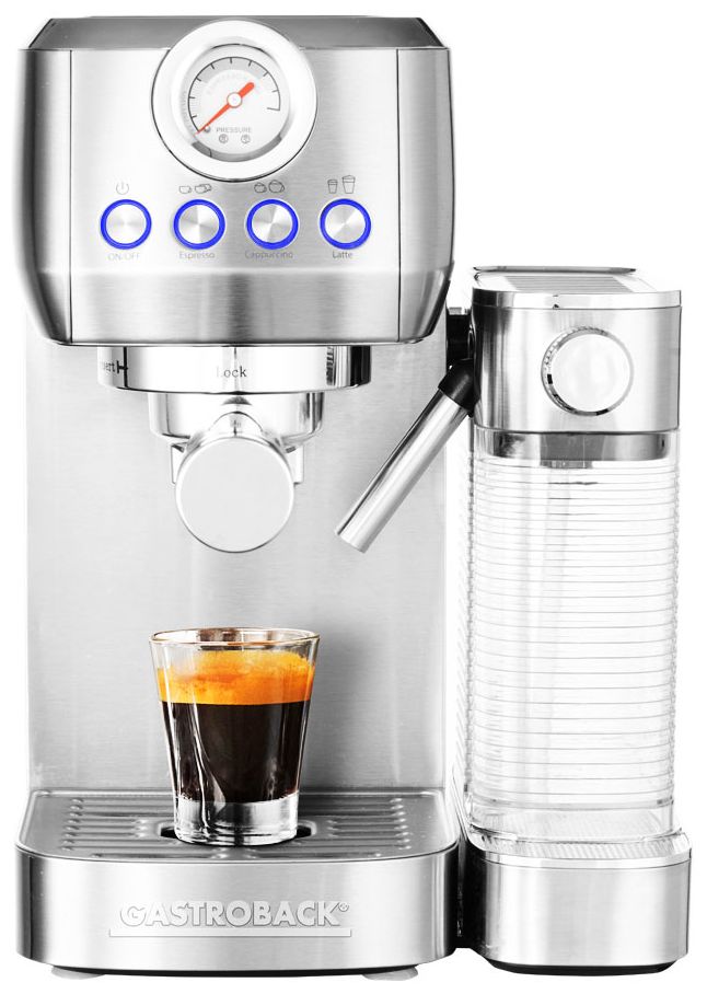 42722 Design Espresso Piccolo Pro M Siebträger Kaffeemaschine 20 bar 1350 W (Schwarz, Edelstahl) 