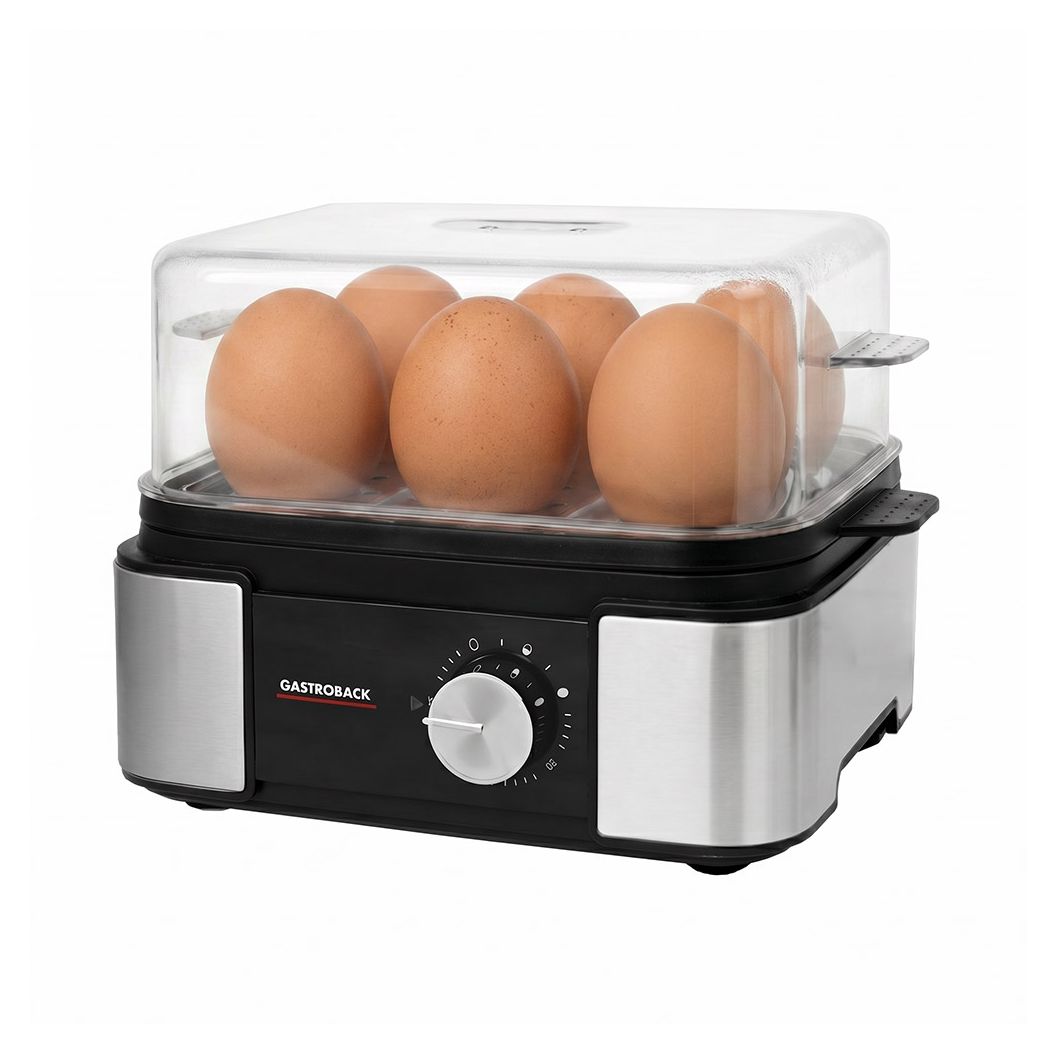 42803 EasyCook 6 Eierkocher für 6 Eier  (Schwarz, Edelstahl) 