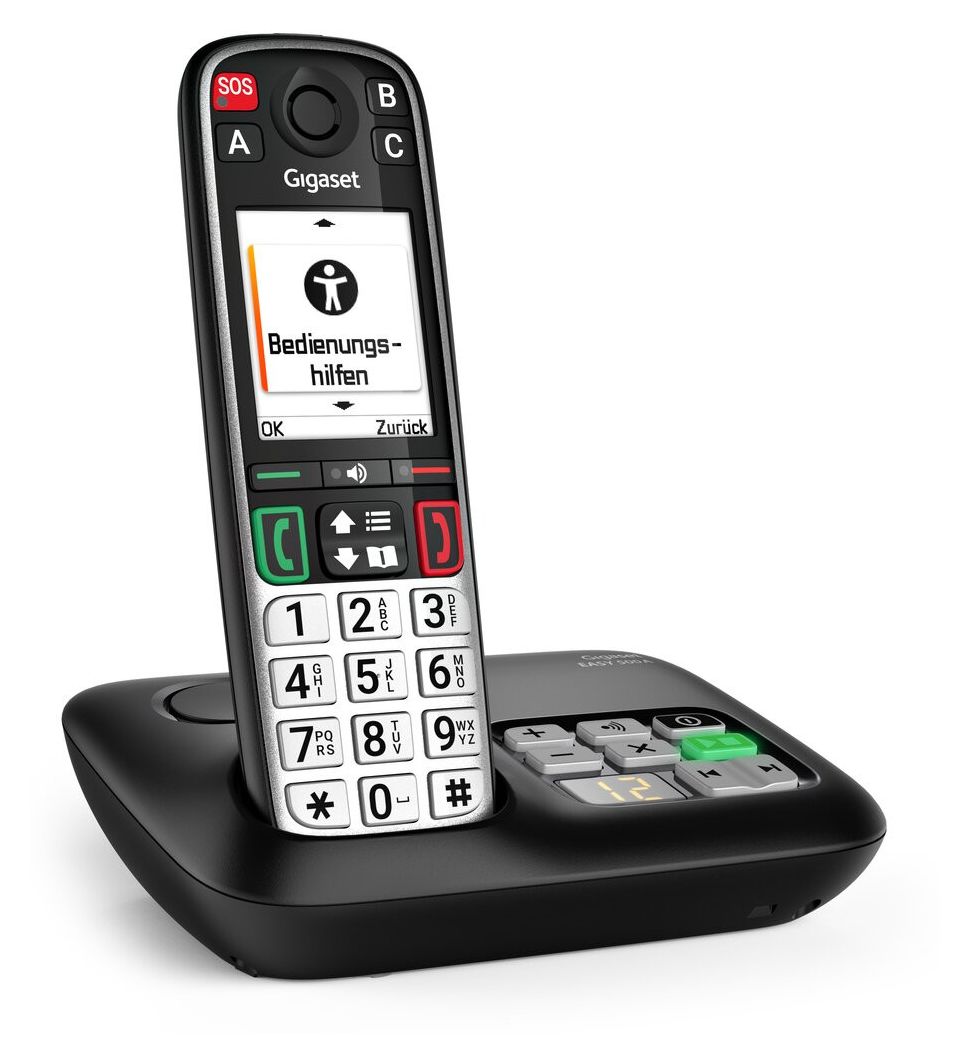 Easy 500A Analoges/DECT-Telefon  (Schwarz, Silber) 