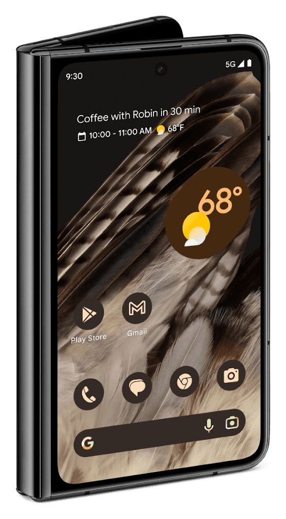 Pixel Fold 256 GB 5G Smartphone 19,3 cm (7.6 Zoll) Android 48 MP Dreifach Kamera Dual Sim (Obsidian) 