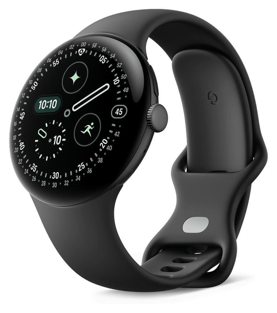 Pixel Watch 4 Digital 45 mm S/L Smartwatch Rund IP68 72 h 320 ppi 4G  (Schwarz) 
