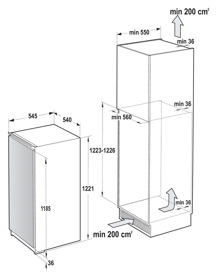 RI512E41 Schlepptür 197 l Einbaukühlschrank EEK: E 100 kWh Jahr 