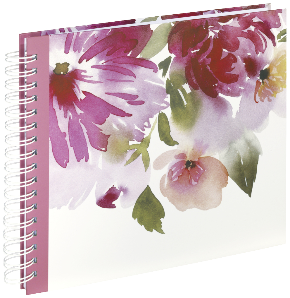 2654 Spiral-Album "Watercolor Flower" 50 weiße Seiten 28x24cm Weiß 