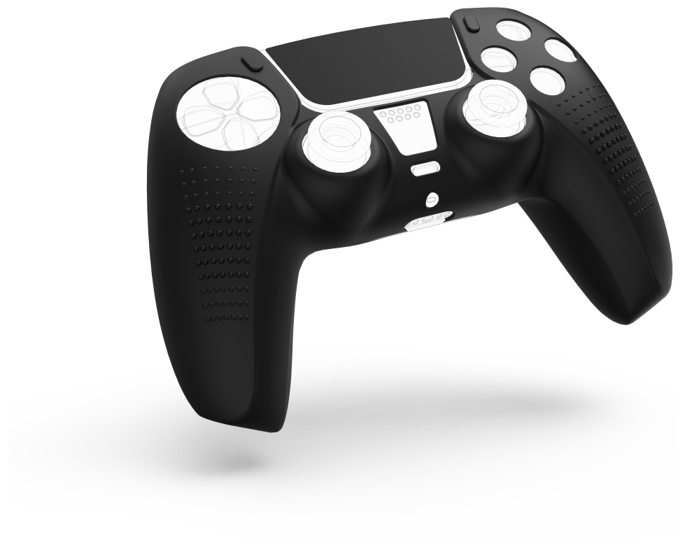 054456 Grip-Schutzhülle für PlayStation 5 (Schwarz) 