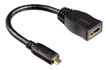 00122236 HDMI™-Kabeladapter Typ D (Micro) St. - Typ A Kupplung Ethernet 