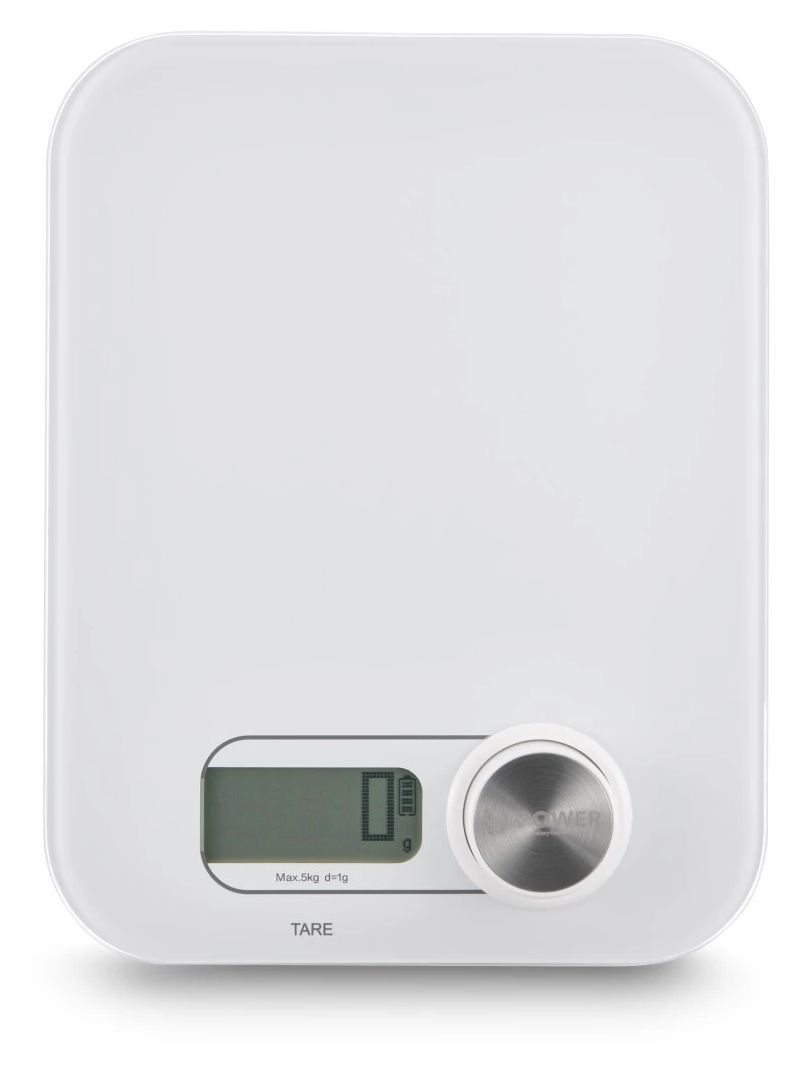 002912 Elektronische Küchenwaage bis 5 kg Genauigkeit 1 g  (Weiß) 