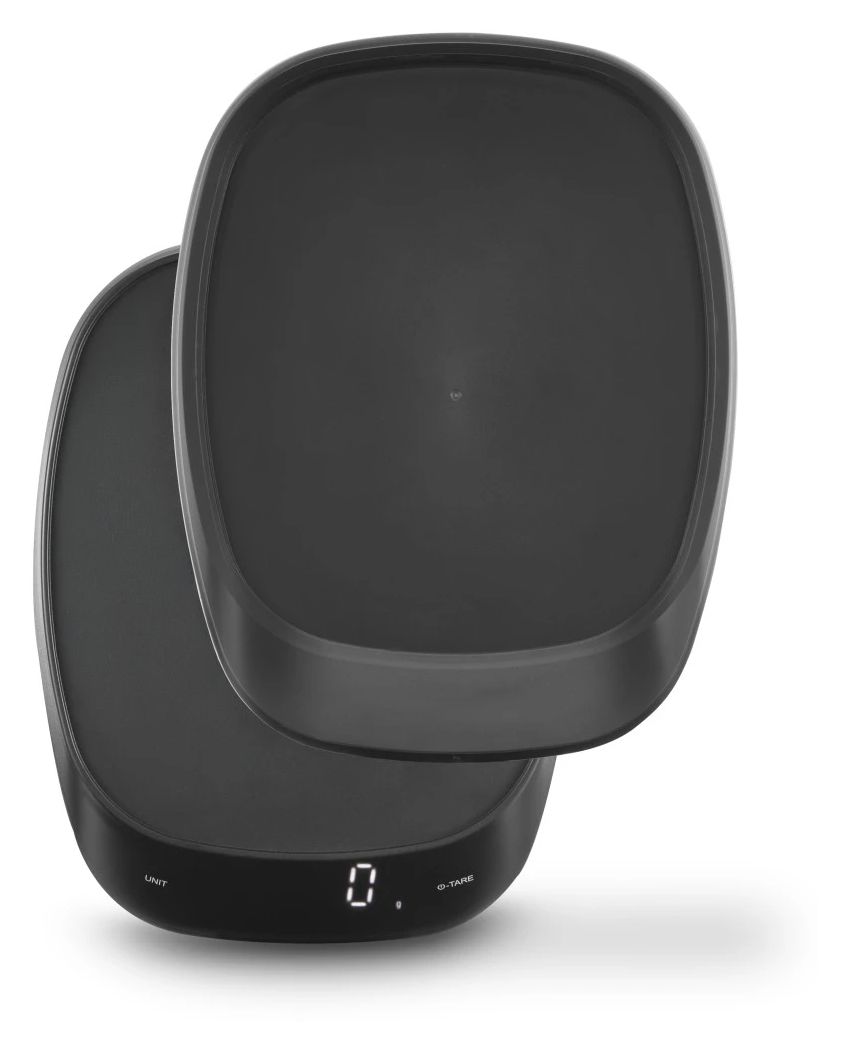 002914 Elektronische Küchenwaage bis 5 kg Genauigkeit 1 g  (Schwarz) 