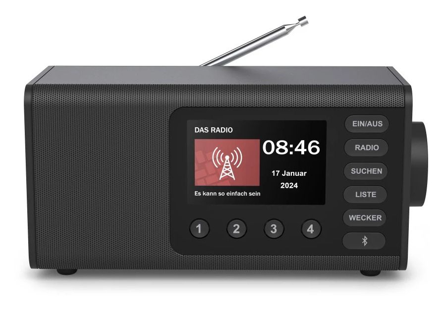 054260 DR1001 Bluetooth DAB, DAB+, FM Radio Persönlich  (Schwarz) 