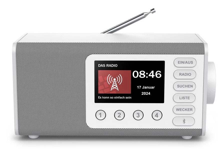 054261 DR1001 Bluetooth DAB, DAB+, FM Radio Persönlich  (Weiß) 
