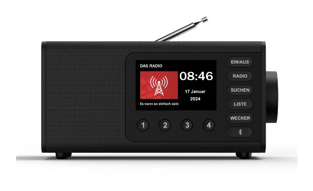 054296 DR1001BT Bluetooth DAB, DAB+, FM Persönlich Radio (Schwarz) 
