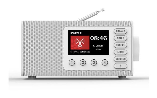 054297 DR1001BT Bluetooth DAB, DAB+, FM Persönlich Radio (Weiß) 