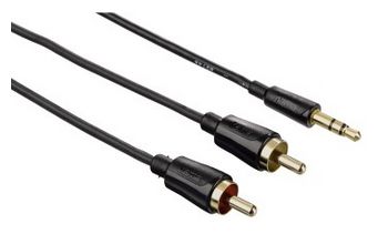 00122302 Audio-Kabel "Flexi-Slim" 3,5mm-Klinken-St. Stereo -2 Cinch-St 1,5m 