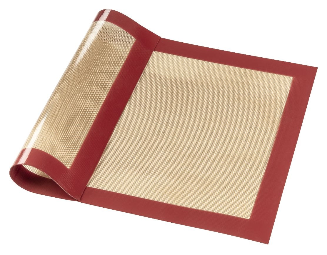 111470 Backmatte aus Silikon, eckig, 40 x 30 cm, Rot-Braun 