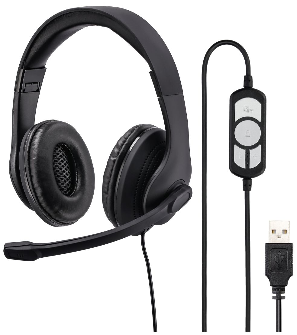 139924 HS-USB300 Over Ear Kopfhörer Kabelgebunden (Schwarz) 