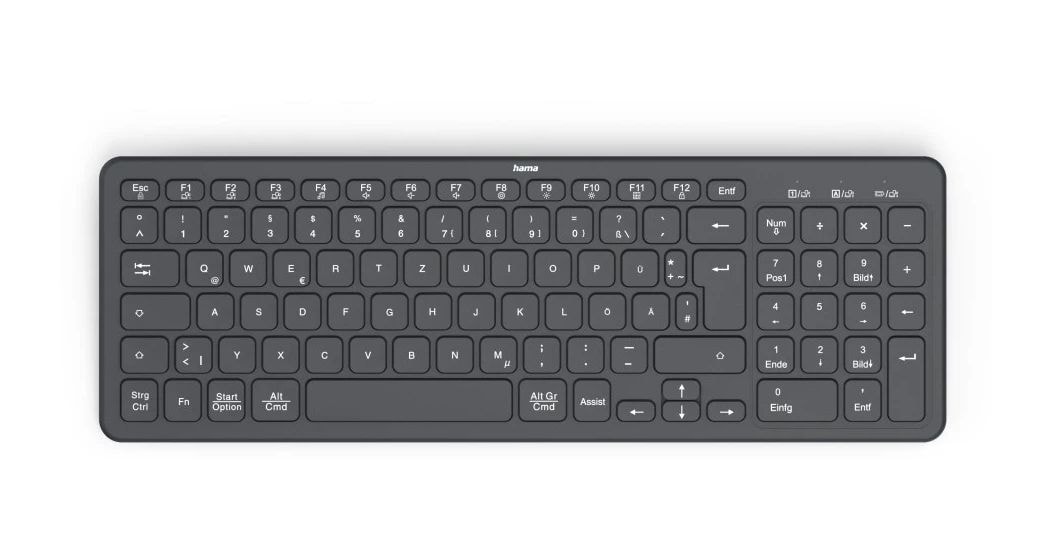 173057 WK-300 Heimbüro Tastatur RF Wireless + Bluetooth 2.4 GHz  (Schwarz) 