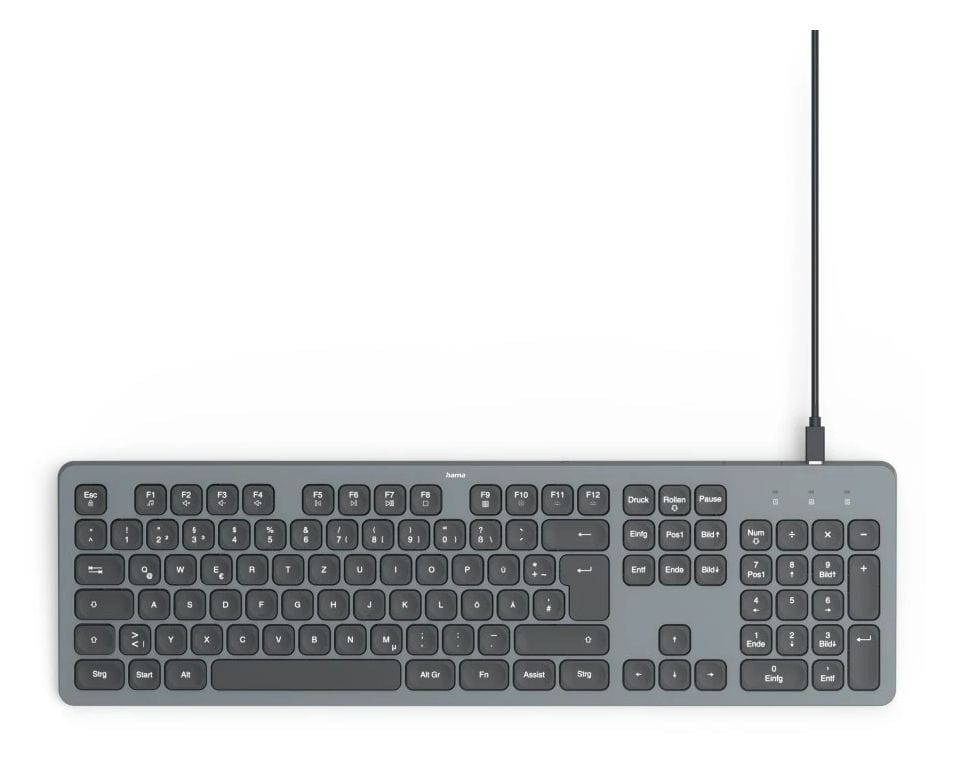 173058 CK-400 Heimbüro Tastatur USB (Schwarz, Dunkles Grau) 