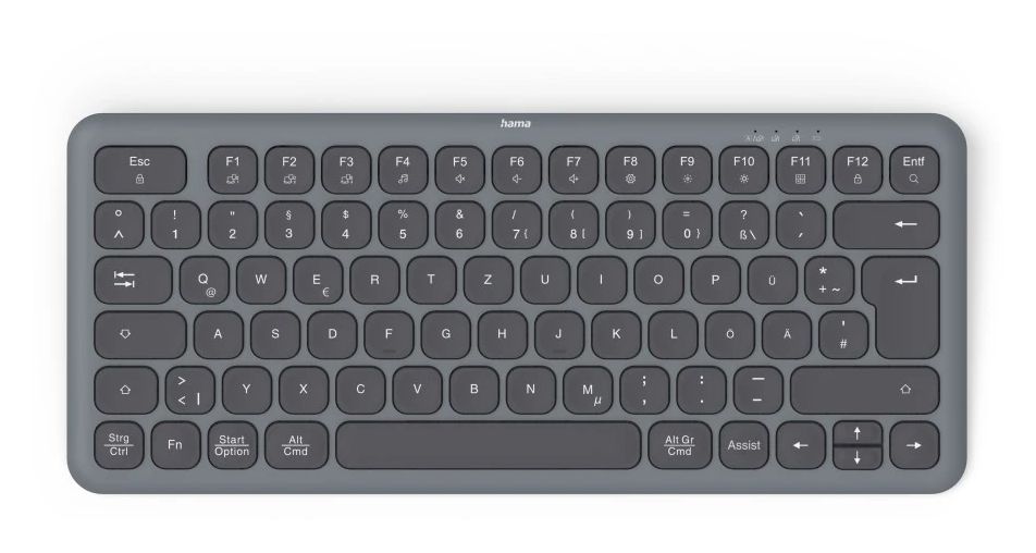 173059 WK-500 Heimbüro Tastatur RF Wireless + Bluetooth 2.4 GHz (Schwarz, Dunkles Grau) 
