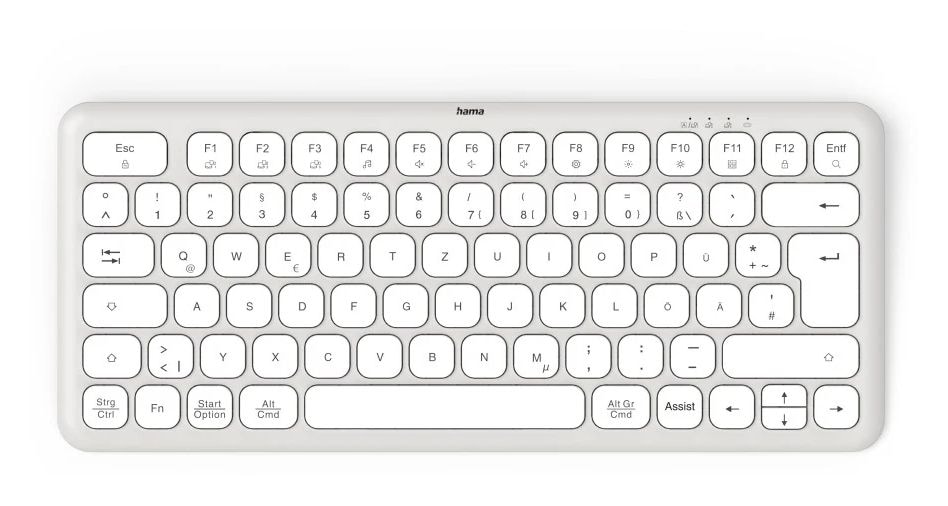173060 WK-500 Heimbüro Tastatur RF Wireless + Bluetooth 2.4 GHz  (Grau, Weiß) 