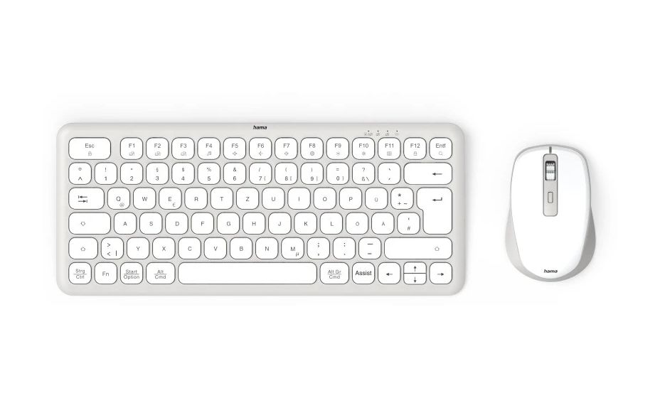 173062 WKM-500 Home Tastatur USB + RF Wireless + Bluetooth 2.4 GHz  (Grau, Weiß) 