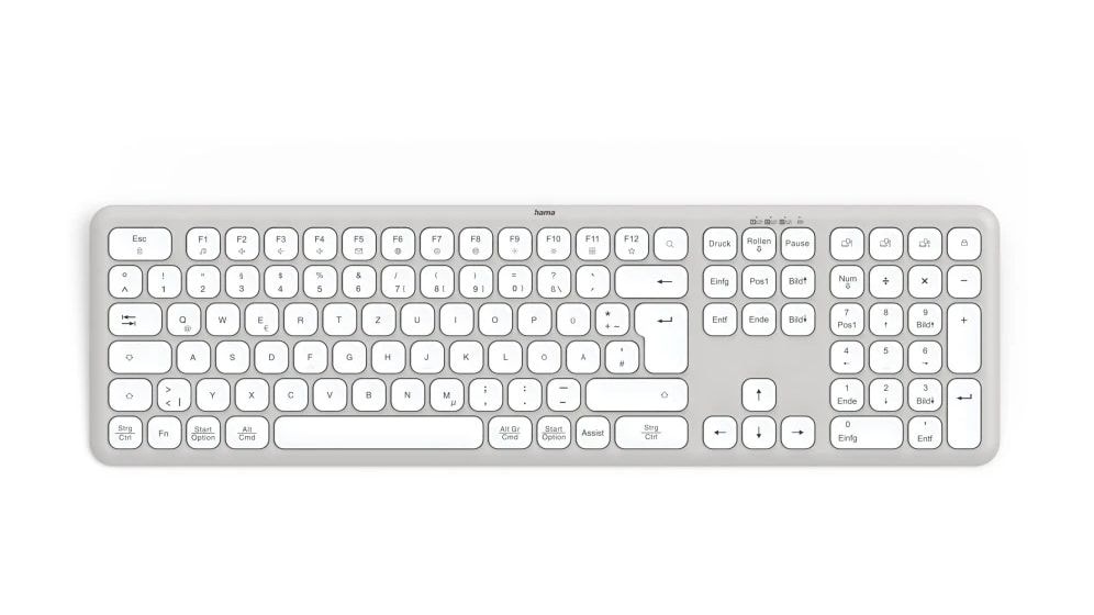 173064 WK-550 Heimbüro Tastatur RF Wireless + Bluetooth 2.4 GHz  (Grau, Weiß) 
