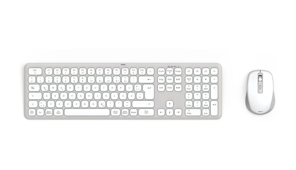 173066 WKM-550 Heimbüro Tastatur RF Wireless + Bluetooth 2.4 GHz  (Grau, Weiß) 