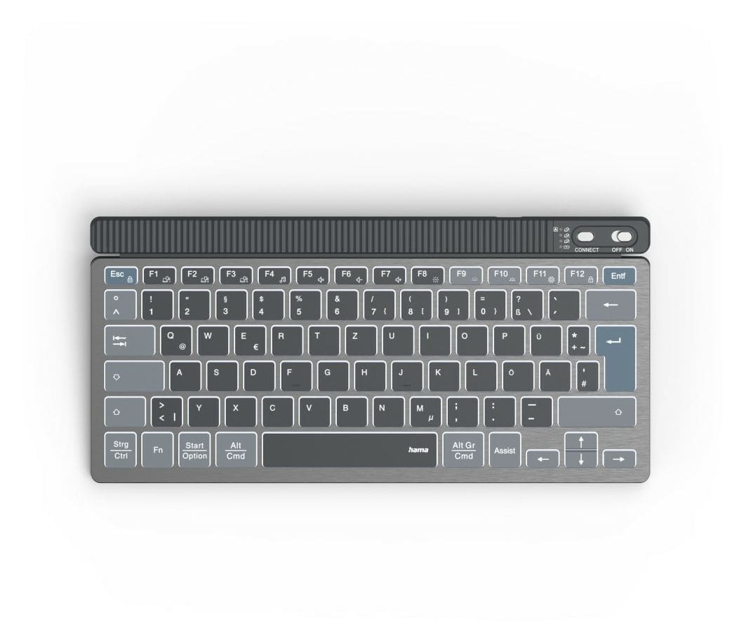 173067 WK-700 LED Heimbüro Tastatur Bluetooth 2.4 GHz (Anthrazit, Schwarz, Blau) 