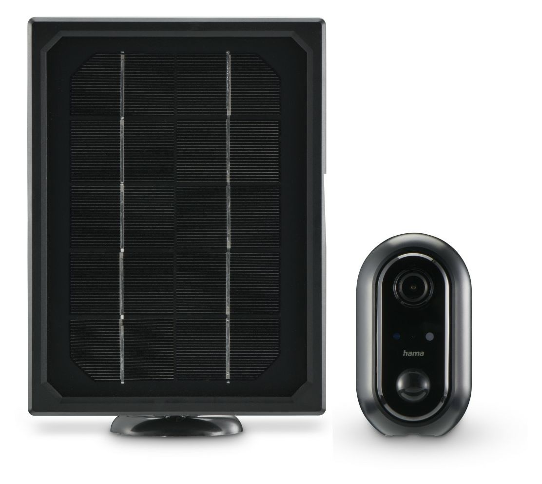 176648 Überwachungskamera mit Solar IP-Sicherheitskamera IP65 Außen  (Schwarz) 