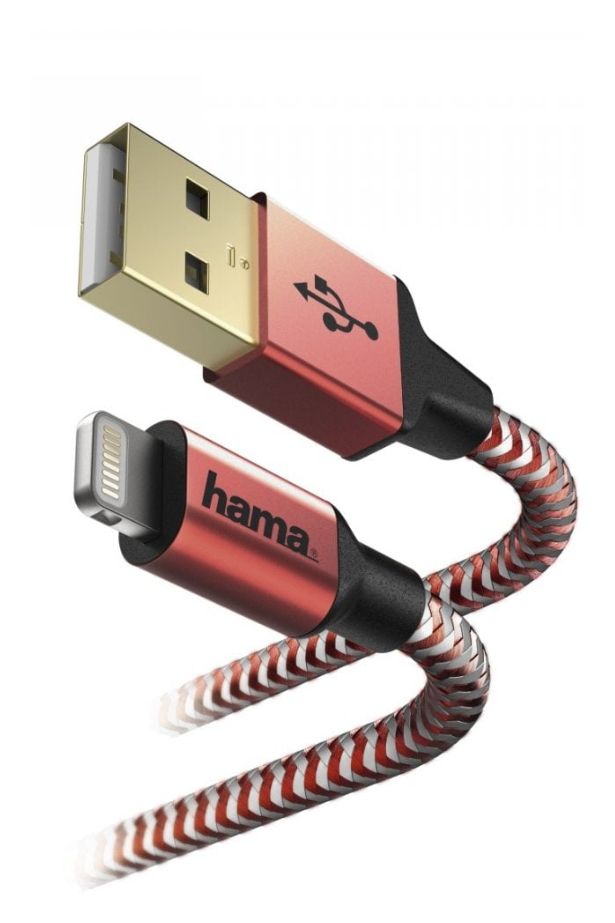 183310 Reflective Lightning auf USB C Männlich 1,5 m  (Rot) 