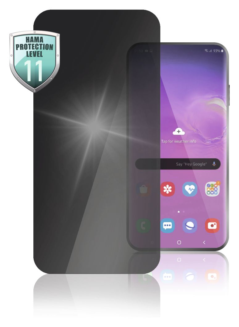 188603 Klare Bildschirmschutzfolie " Privacy " gehärtetes Glas 10H für  Samsung Galaxy A51 Schlagfest, Schlagfest, Kratzresistent 