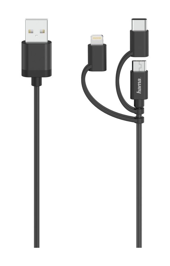200617 0,48 Gbit/s USB A auf USB C/Micro USB A/Lightning Männlich 0,75 m  (Schwarz) 