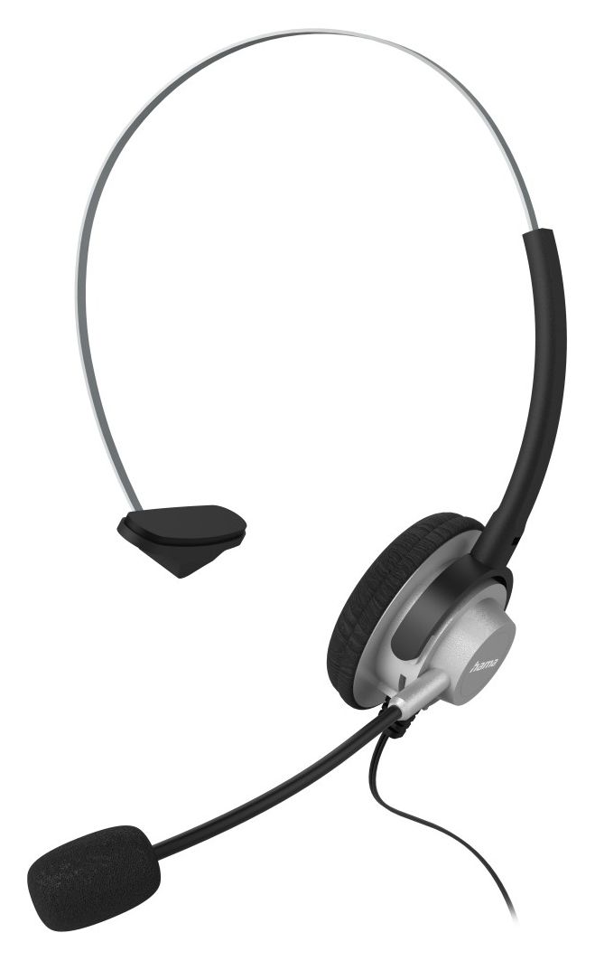 201157 On-Ear-Headset für DECT-Telefone 2,5-mm-Klinke Ohraufliegender Kopfhörer Kabelgebunden  (Schwarz, Silber) 