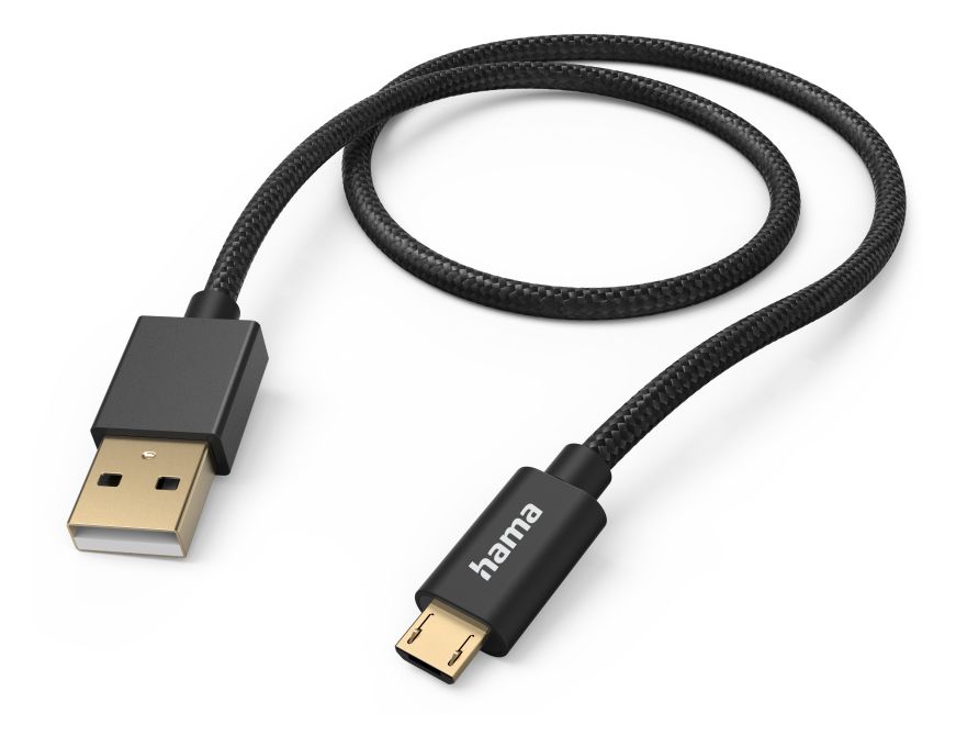 201543 Fabric 0,48 Gbit/s Stecker USB A auf Micro-USB B 1,5 m  (Schwarz) 