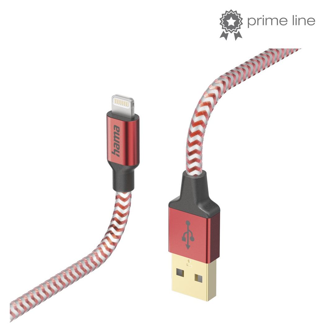 201554 Reflective Lightning auf USB A Männlich 1,5 m  (Rot) 