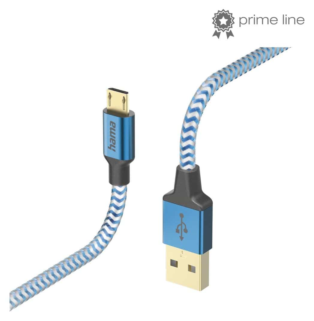 201555 Reflective 0,48 Gbit/s Stecker USB A auf Micro-USB B 1,5 m  (Blau) 