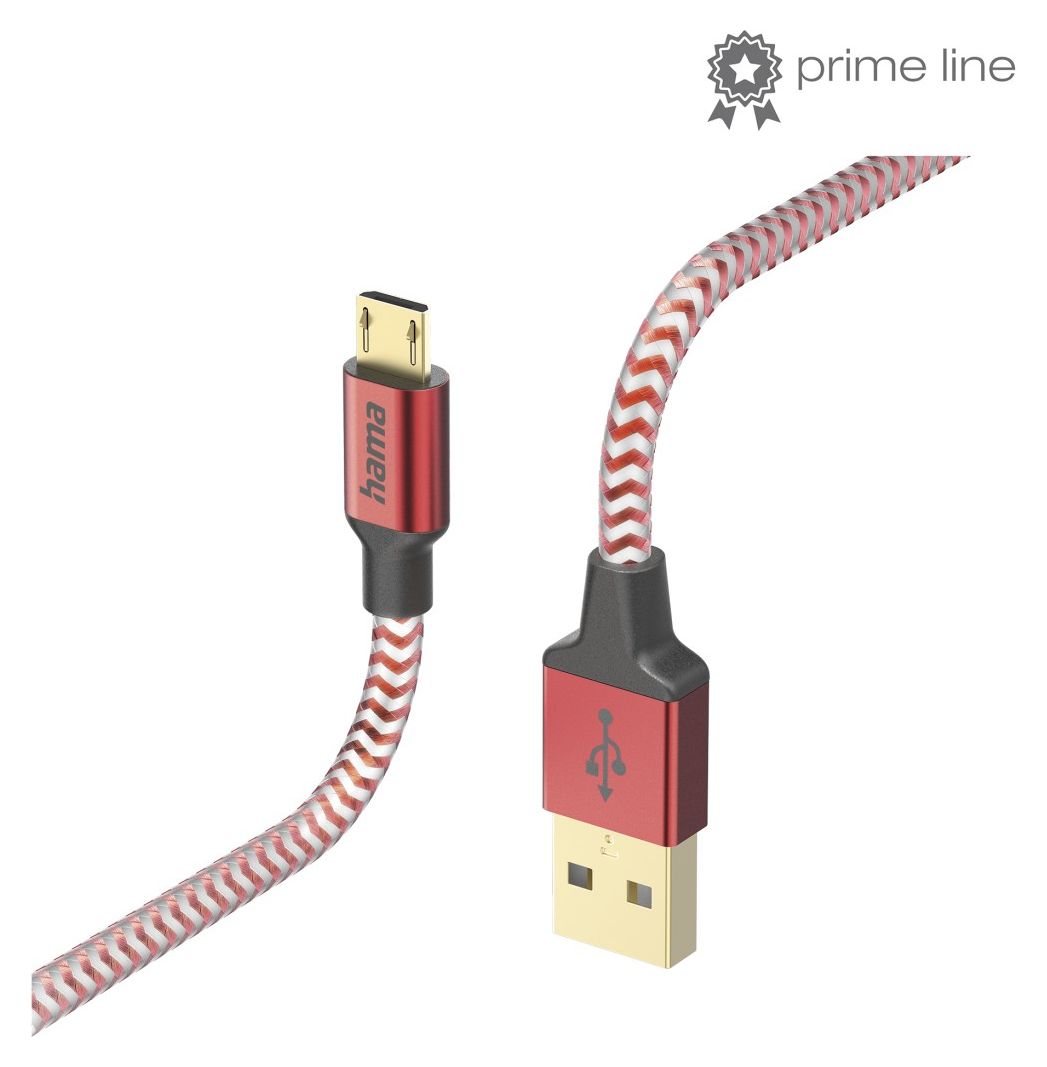 201556 Reflective 0,48 Gbit/s Stecker USB A auf Micro-USB B 1,5 m  (Rot) 