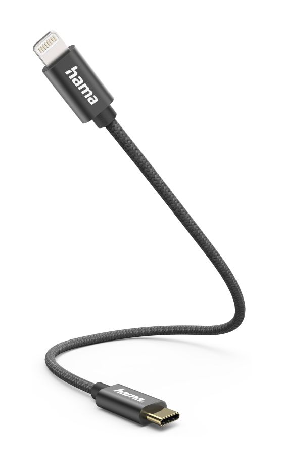 201601 Lightning auf USB C Männlich 0,2 m  (Schwarz) 
