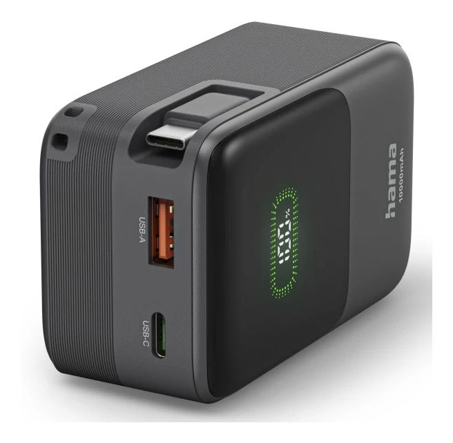 201784 Roll Up 10 10000 mAh Powerbank USB Typ-C  (Anthrazit) 