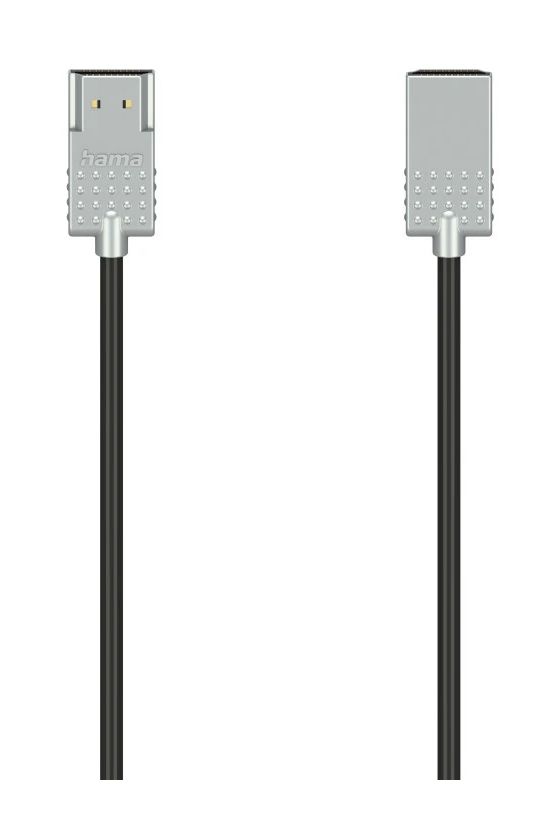 205074 Ultra-Slim 18 Gbit/s Stecker Gerade HDMI auf HDMI Typ A (Standard) 1 m  (Schwarz, Silber) 