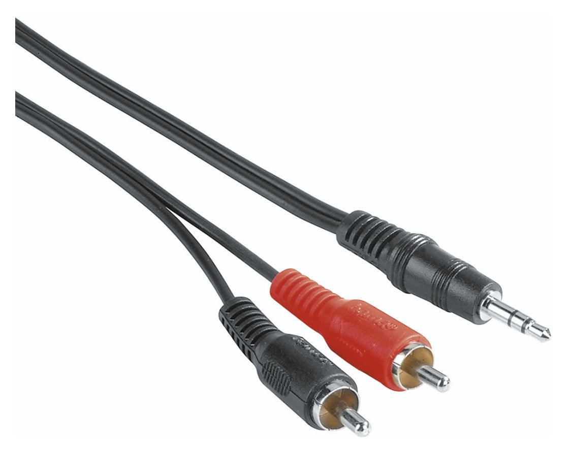 205106 Audio-Kabel Stecker 3,5 mm Klinke auf 2x Cinch 2 m  (Schwarz/Rot) 