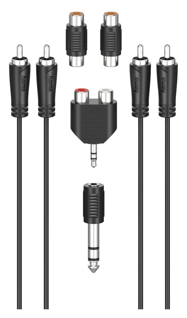205175 Cinch-Anschluss-Set Stecker 2x Cinch auf 2x Cinch 2,5 m  (Schwarz) 