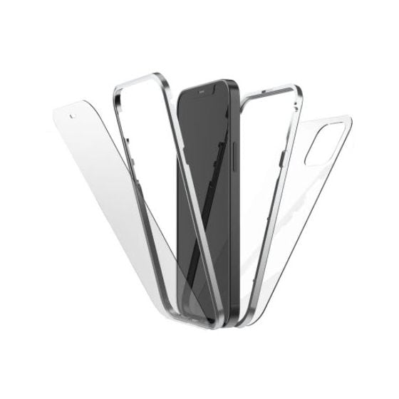 217009 360 Grad Glass Cover für Apple iPhone 13  (Silber/Transparent) 