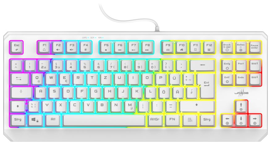 217819 uRage Exodus 220 TKL RGB-LED Gaming Tastatur (Weiß) 