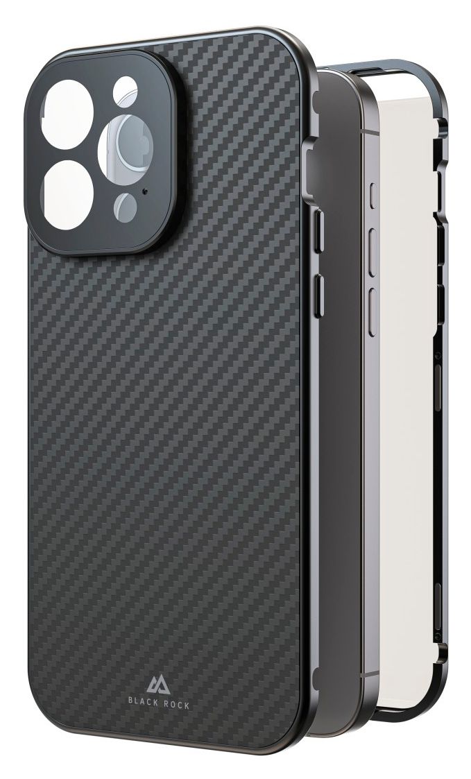 221284 360° Glass Cover für Apple iPhone 15  Pro Max  (Karbon) 