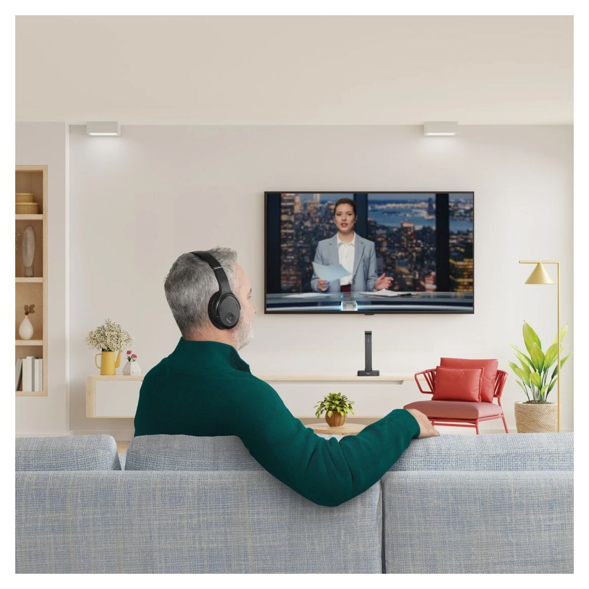 221848 Fernseh Over Ear Bluetooth Kopfhörer kabelgebunden&kabellos 16 h Laufzeit  (Schwarz) 