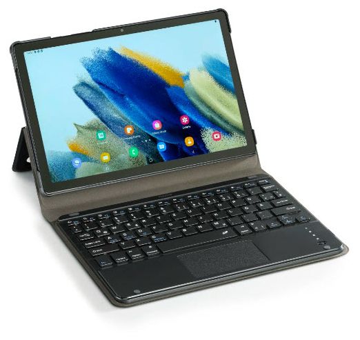 222030 Premium Tastatur Folio aus Kunststoff für Samsung Galaxy Tab A9+ bis 27,9 cm (11") Schmutzabweisend, Staubresistent, Kratzresistent mit Magnetverschluss (Schwarz) 